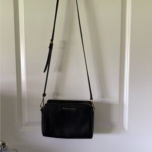 Michael Kors Black Crossbody Bag with Gold Accents
